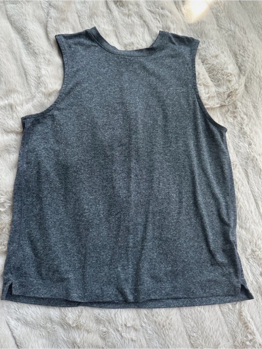 prAna Heather Gray Relaxed Muscle Tank Back Pleat Top Size S